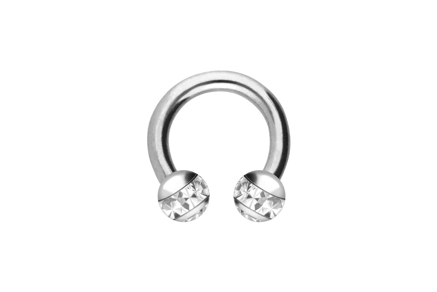 Chirurgenstahl Hufeisenring Piercing EPOXY-RING-KUGELN + KRISTALLE